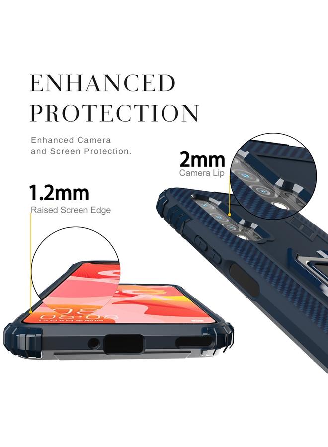 S-TOP Case For Huawei nova 6 Carbon Fiber Protective Case with 360 Degree Rotating Ring Holder - Image 4