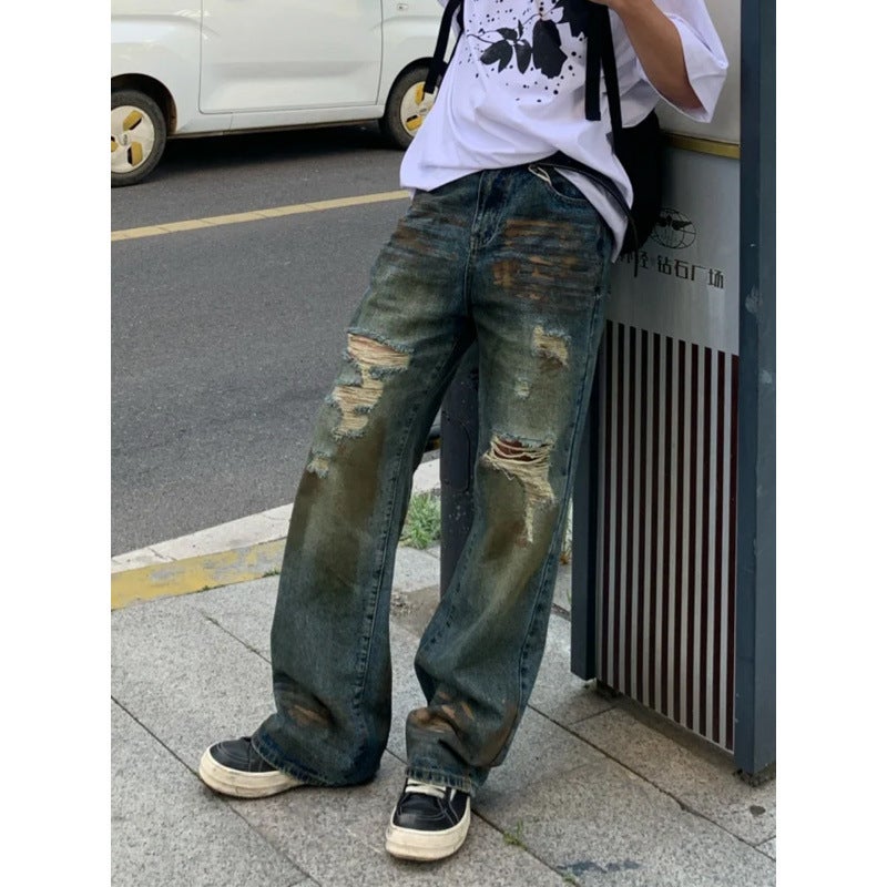 Unisex Classic Denim Jeans Loose Fit Daily Outdoor Wear - Image 2