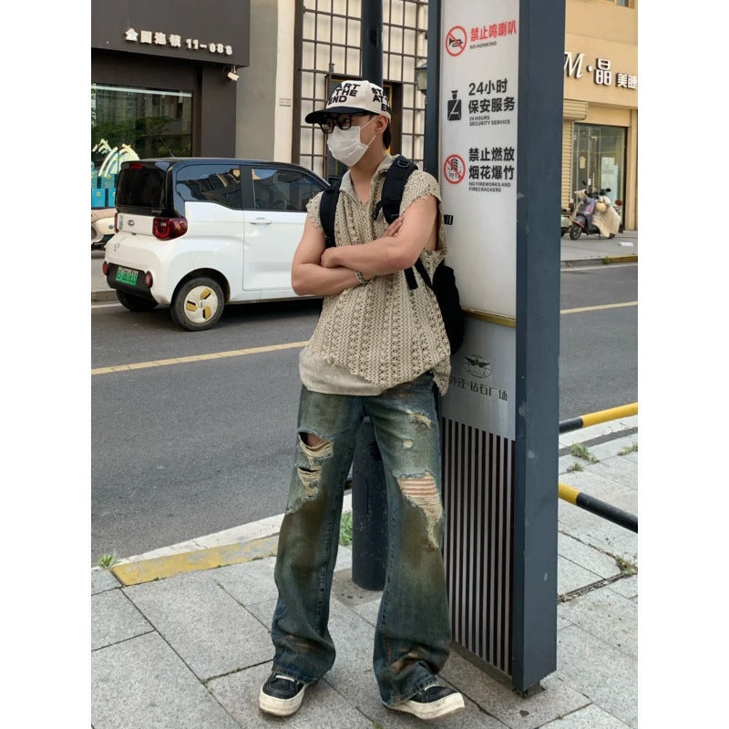 Unisex Classic Denim Jeans Loose Fit Daily Outdoor Wear - Image 3