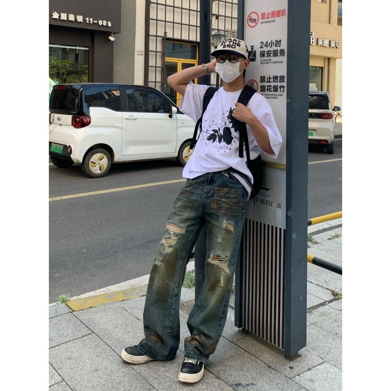 Unisex Classic Denim Jeans Loose Fit Daily Outdoor Wear - Image 4