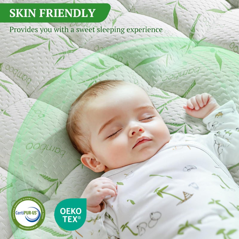 LIANLAM Mattress Pad King Size - 3D+7D Down Alternative Fill, Viscose Made from Bamboo Cover, Extra Plush for Back Pain, 8"-18" Deep Pocket(78"x80") - Image 5