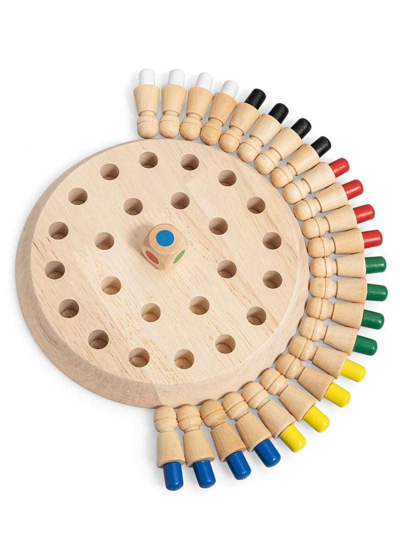 دوركو لعبة تعليمية للأطفال الخشبية للشطرنج الذاكرة ، لوحة اللغز اللون مونتيسوري ، لعبة عائلية ممتعة لتطوير الذاكرة والتركيز - Image 1
