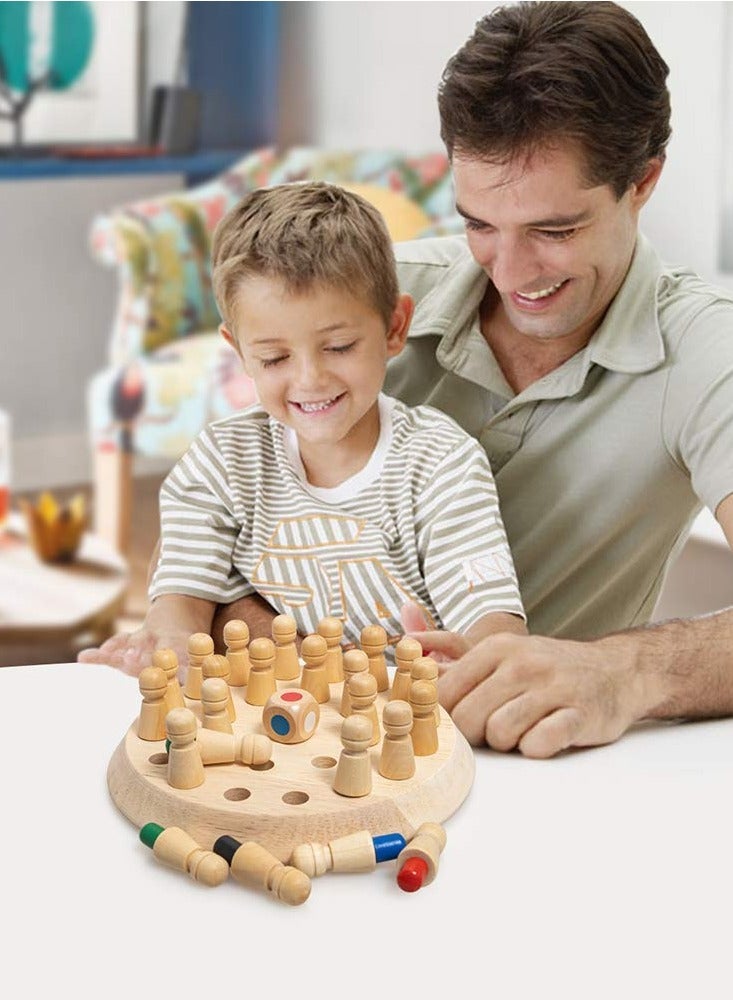 دوركو لعبة تعليمية للأطفال الخشبية للشطرنج الذاكرة ، لوحة اللغز اللون مونتيسوري ، لعبة عائلية ممتعة لتطوير الذاكرة والتركيز - Image 2