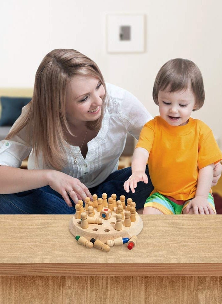 دوركو لعبة تعليمية للأطفال الخشبية للشطرنج الذاكرة ، لوحة اللغز اللون مونتيسوري ، لعبة عائلية ممتعة لتطوير الذاكرة والتركيز - Image 3