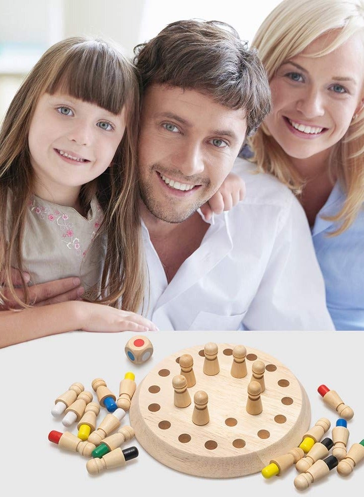 دوركو لعبة تعليمية للأطفال الخشبية للشطرنج الذاكرة ، لوحة اللغز اللون مونتيسوري ، لعبة عائلية ممتعة لتطوير الذاكرة والتركيز - Image 4