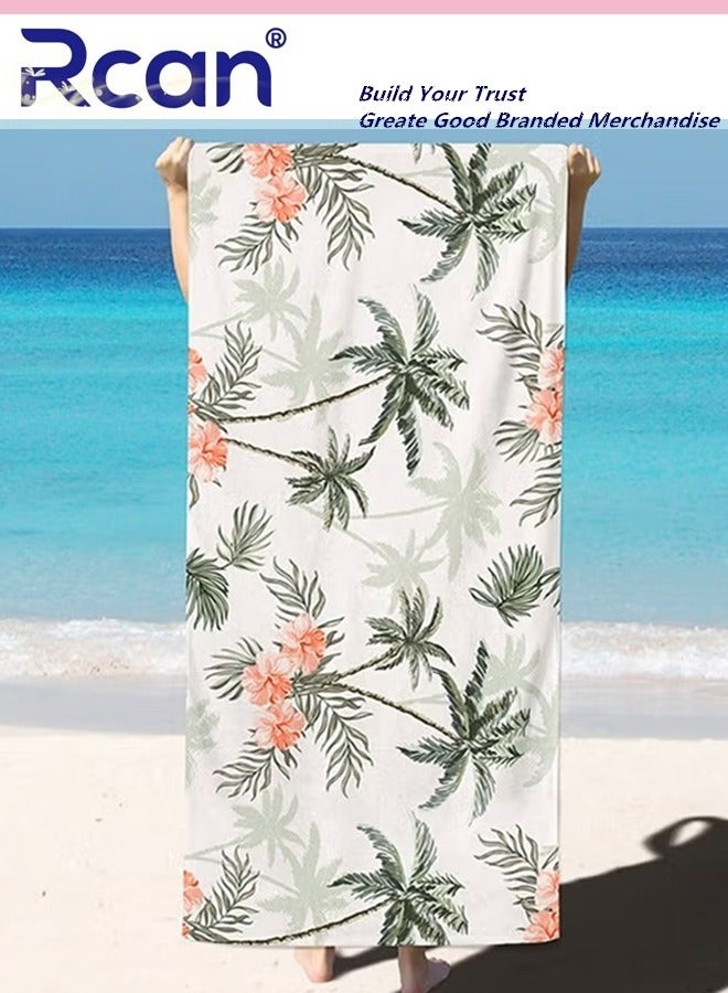 Rcan Lightweight Beach Towel Microfiber Beach Towels Quick Dry Towel for Swimmers Sand Proof Beach Towels for Adults Kids Cool Pool Towels Beach Accessories Absorbent Towel for Travel Swim Yoga 140 x 70 CM  - Image 1