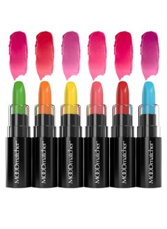 MOOD MATCHER Fran Wilson Moodmatcher Lipstick  6 Pack Original Color Changing Lipsticks - Mask Proof  12 Hour Wear  Enriched With Aloe Vera And Vitamin E For Ultra Hydration And Moisture  3.4 oz Each  - Image 2