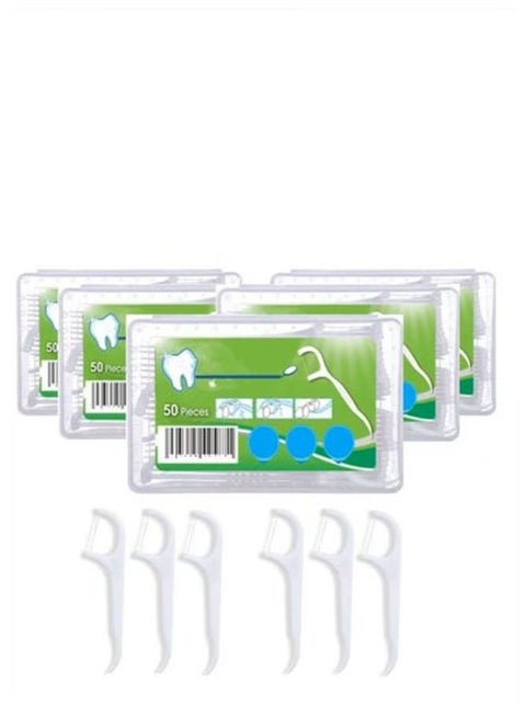 250-Piece Toothpick Dental Floss with Portable Cases, Teeth Cleaning, Dental Flossers No-Shred & No-Break Use, Smooth and Thin Floss for Clean Teeth and Gums