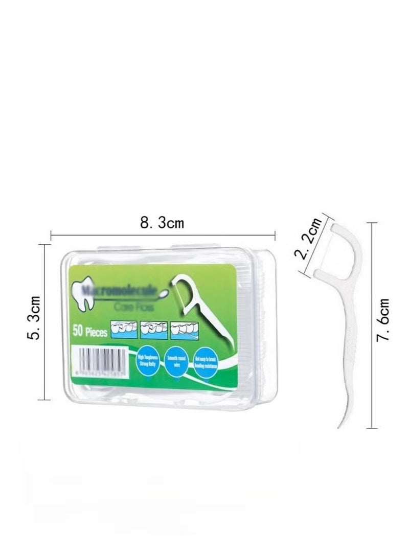 250 قطعة من اعواد اسنان، خيط تنظيف الاسنان مع حافظات محمولة، تنظيف الاسنان، لا يتمدد، لا يتمزق ولا ينكسر، خيط ناعم ورقيق لتنظيف الاسنان واللثة - Image 2