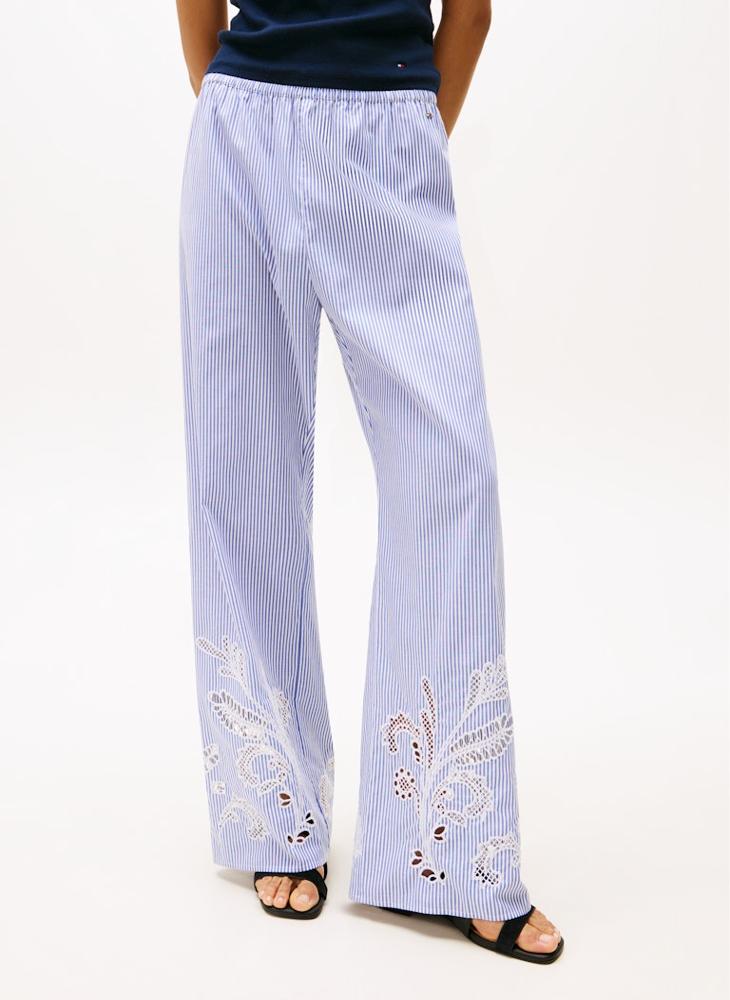 TOMMY HILFIGER Flower Embroidered Pants - Image 1