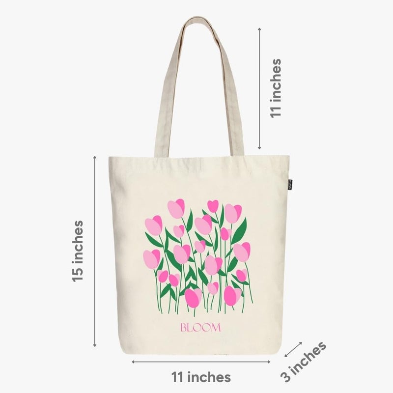 EcoRight Large Canvas Tote Bag for Women, Tote Handbags for Women with Zipper & Inner Pocket for College, Shopping, Office - Image 3