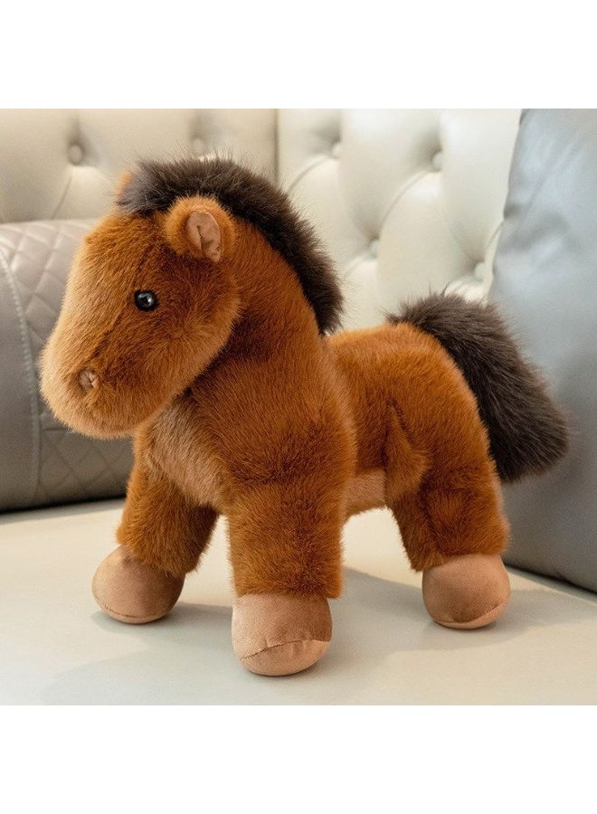 Realistic mascot plush toy pony, wild horse doll, horse for birthday gifts and souvenirs in the Year of the Horse - Image 1