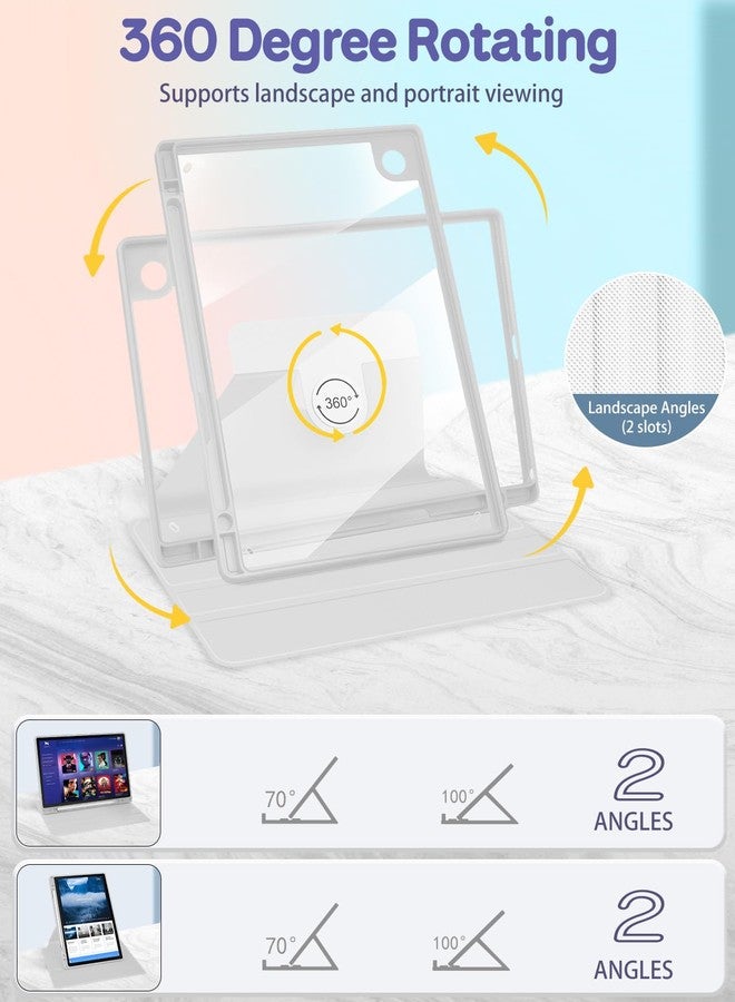 Wazzasoft جراب Wazzasoft لجهاز سامسونج جالاكسي تاب A8 مقاس 10.5 بوصة، غطاء قابل للطي مع حامل قلم، تصميم فريد وجذاب باللون الأزرق الزهري، مناسب للنساء والفتيات والمراهقات، قابل للدوران، متوافق مع جرابات سامسونج A8 تاب SM-X200/X205/X207 - Image 3