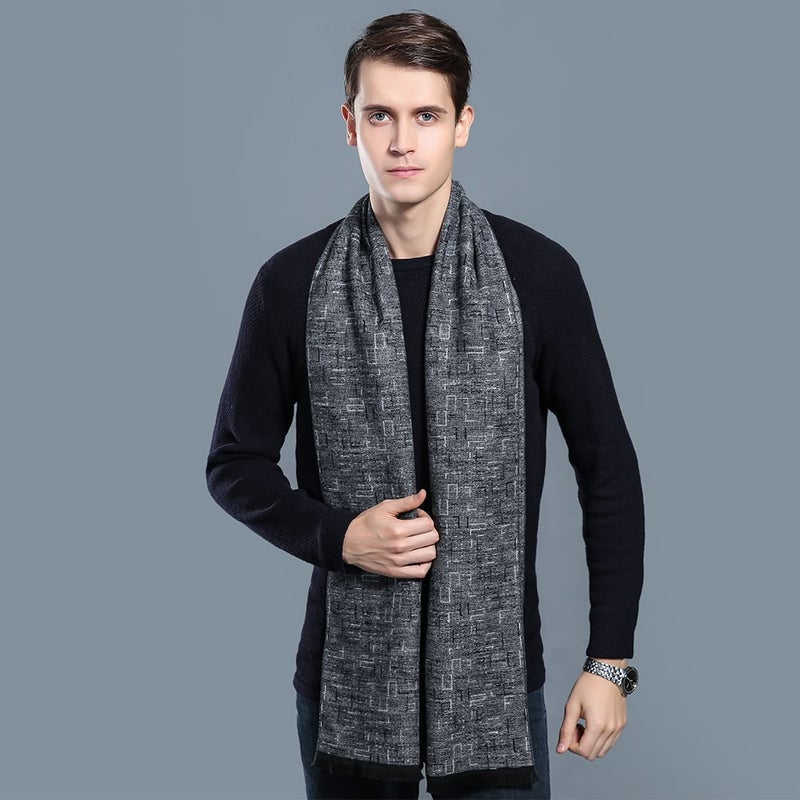 OHAYOMI Mens Scarves Winter Warm Fashion Formal Classic Long Soft Scarf for Men Holiday Gift - Image 4