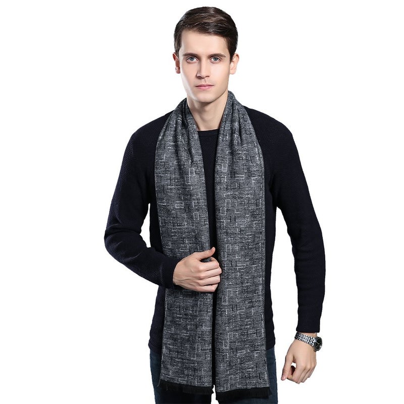 OHAYOMI Mens Scarves Winter Warm Fashion Formal Classic Long Soft Scarf for Men Holiday Gift - Image 1
