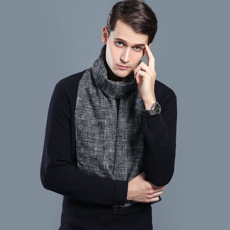 OHAYOMI Mens Scarves Winter Warm Fashion Formal Classic Long Soft Scarf for Men Holiday Gift - Image 5