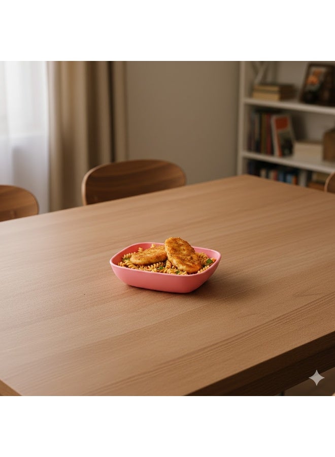 فافيلا طبق تقديم بلاستيك مستطيل صغير – وردي- 1052 - Image 2