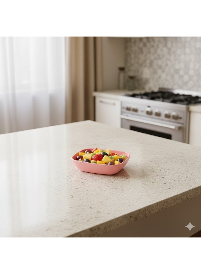 فافيلا طبق تقديم بلاستيك مستطيل صغير – وردي- 1052 - Image 5