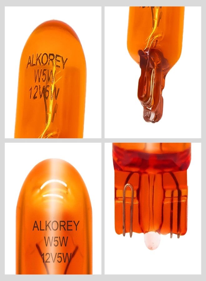 مصابيح إشارة انعطاف السيارة ALKOREY-WY5W 194NA T10 12V 5W، مصابيح سيارة بلون كهرماني طبيعي 2100K، مصباح لوحة ترخيص السيارة، مصباح جانبي، مصباح داخلي للسيارة، عبوة من قطعتين - Image 5