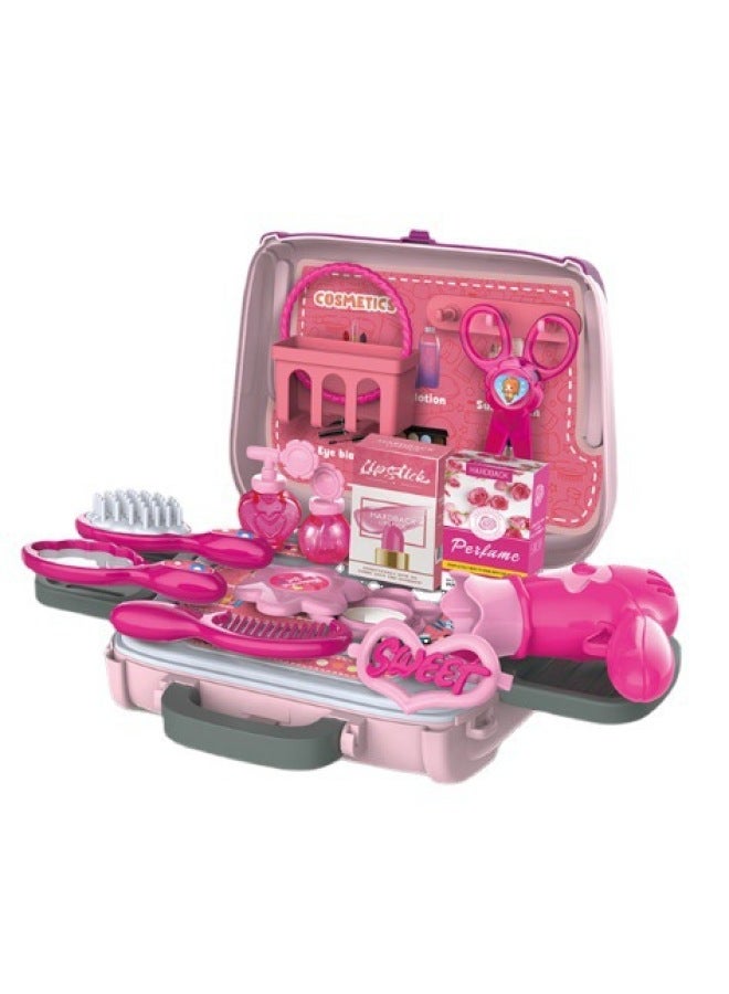 Children's Playhouse Simulation Hamburg Toolbox Cosmetics Handbag Crossbody Bag Boys And Girls Educational Toys-Color:Makeup Tote  - Image 1