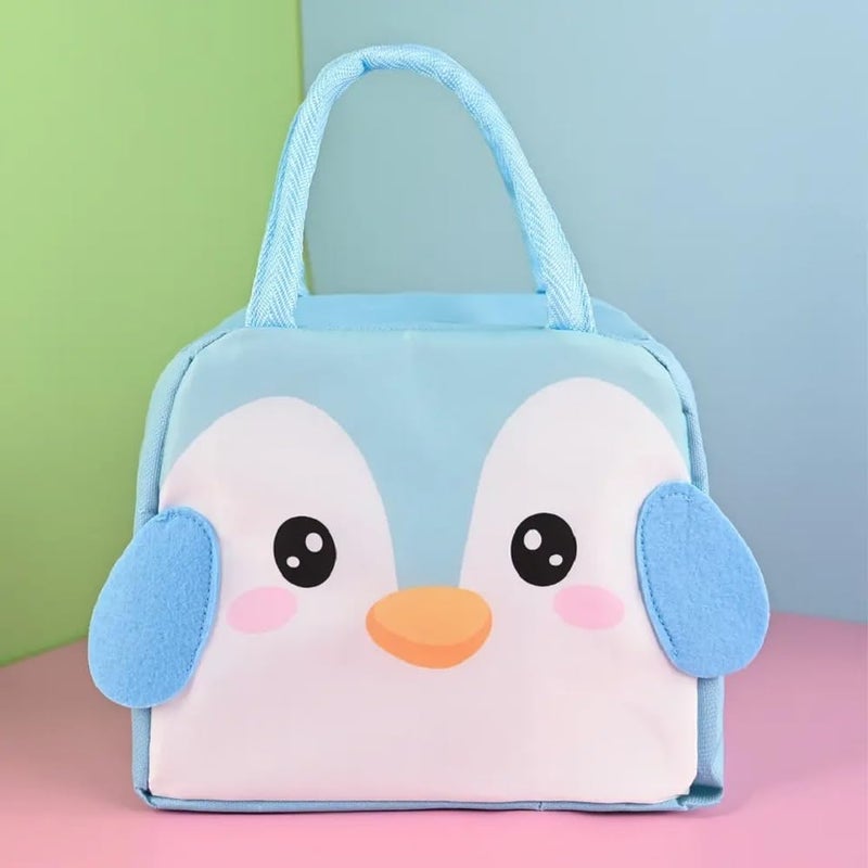ARMAR Cute Design Multi-Purpose Insulated Lunch Bag for Kids Girls Work Students - Store hot & Cold Portable Reusable Waterproof Gift for Little Ones (Combo - Tiger, Chick Blue) - Image 2