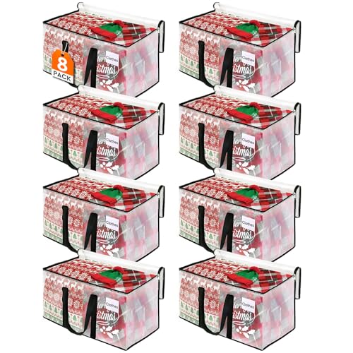 BlissTotes Moving Bags, 93L 8-Pack Storage Bags, Moving Box Heavy Duty Extra Large, Moving Totes with Zipper, Reinforced Handles & Tag Pocket, Boxes for Packaging Moving - Image 1