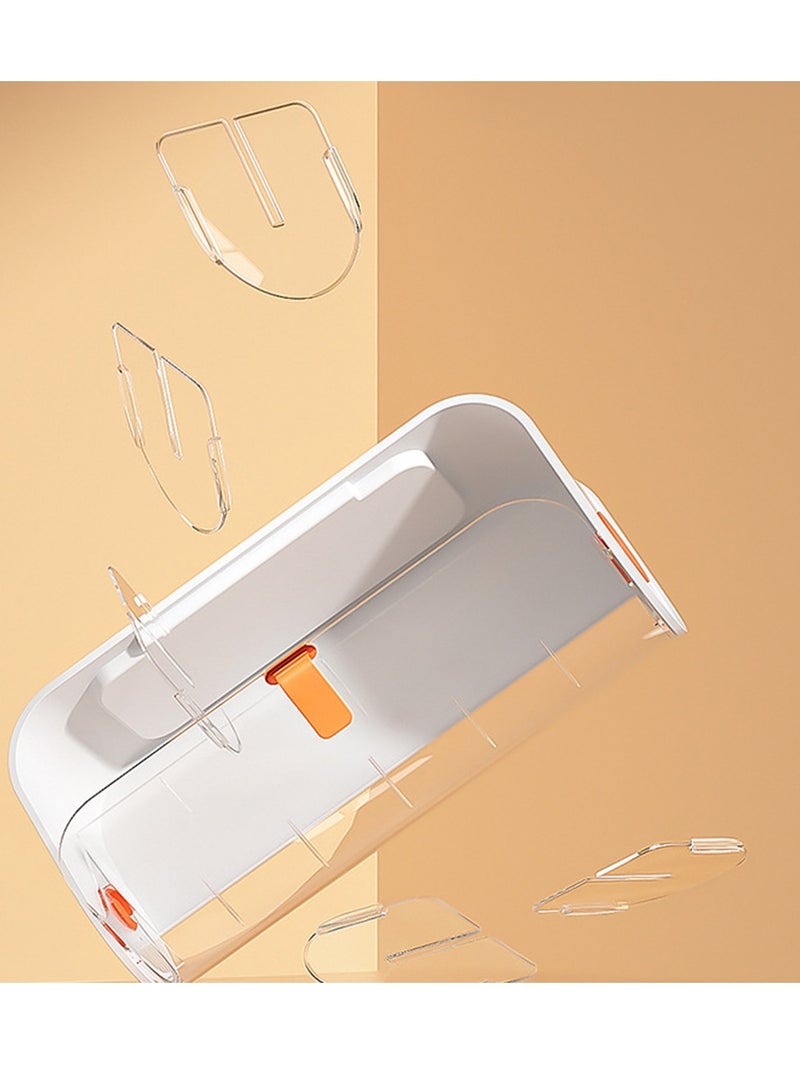 Excefore منظم ملابس داخلية للنساء، درج حائط للجوارب، صندوق تخزين شفاف بدون ثقب، منظمات أدراج أكريليك 6 خلايا، منظم ملابس داخلية ذاتي اللصق مضاد للغبار - Image 3