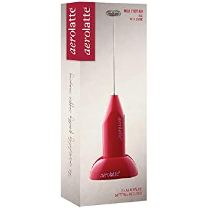 إيرولات جهاز رغوة الحليب المحمول مع حامل أحمر Alst4Rd - Image 3