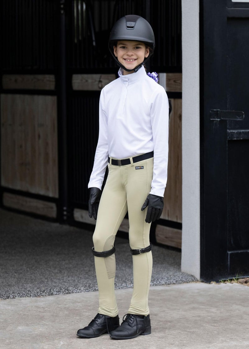 Kerrits Kids Ice Fil Knee Patch Jod Tan Size: L - Image 2