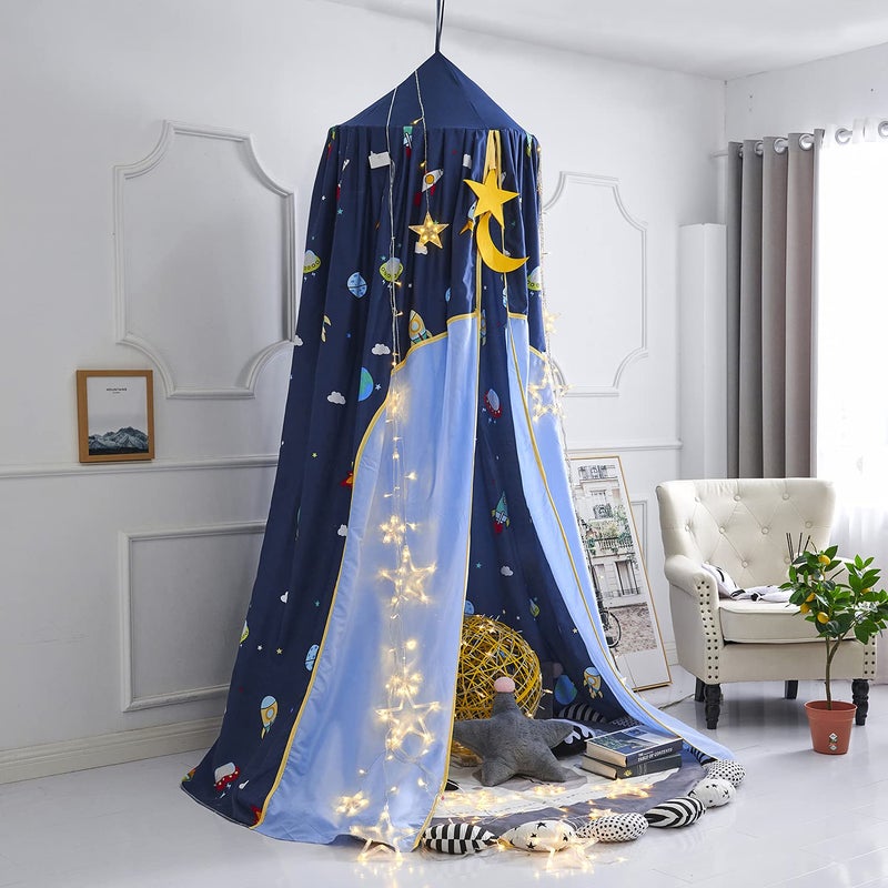 Mengersi Galaxy Bed Canopy Play Tent Mosquito Net,Lovely Castle Hanging House Decoration Reading Nook for Girls Boys - Image 1