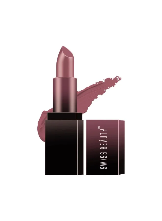 Swiss Beauty Swiss Beauty HD Matte Lipstick | Intense Pigment | Creamy Matte Finish | 8-Hour Stay | 12-Hour Moisturisation | Effortless Glide | Blushing Mauve Shade-28 3.5g