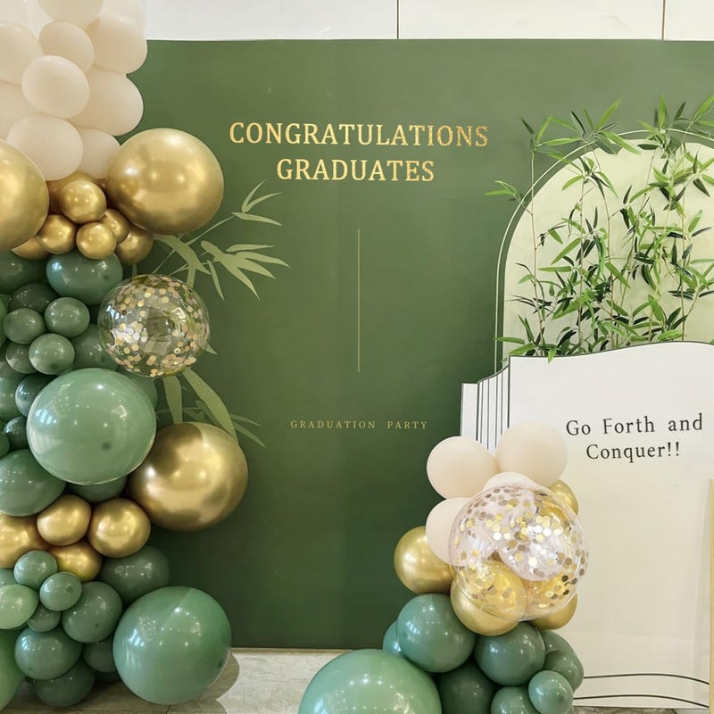 MEBAY Sage Green White Gold Balloon Arch Kit, 166Pcs Sage Green White Sand Gold Metallic and Gold Confetti Balloons Garland for Baby Shower Gender Reveal Wedding Jungle Safari Party Decoration - Image 5