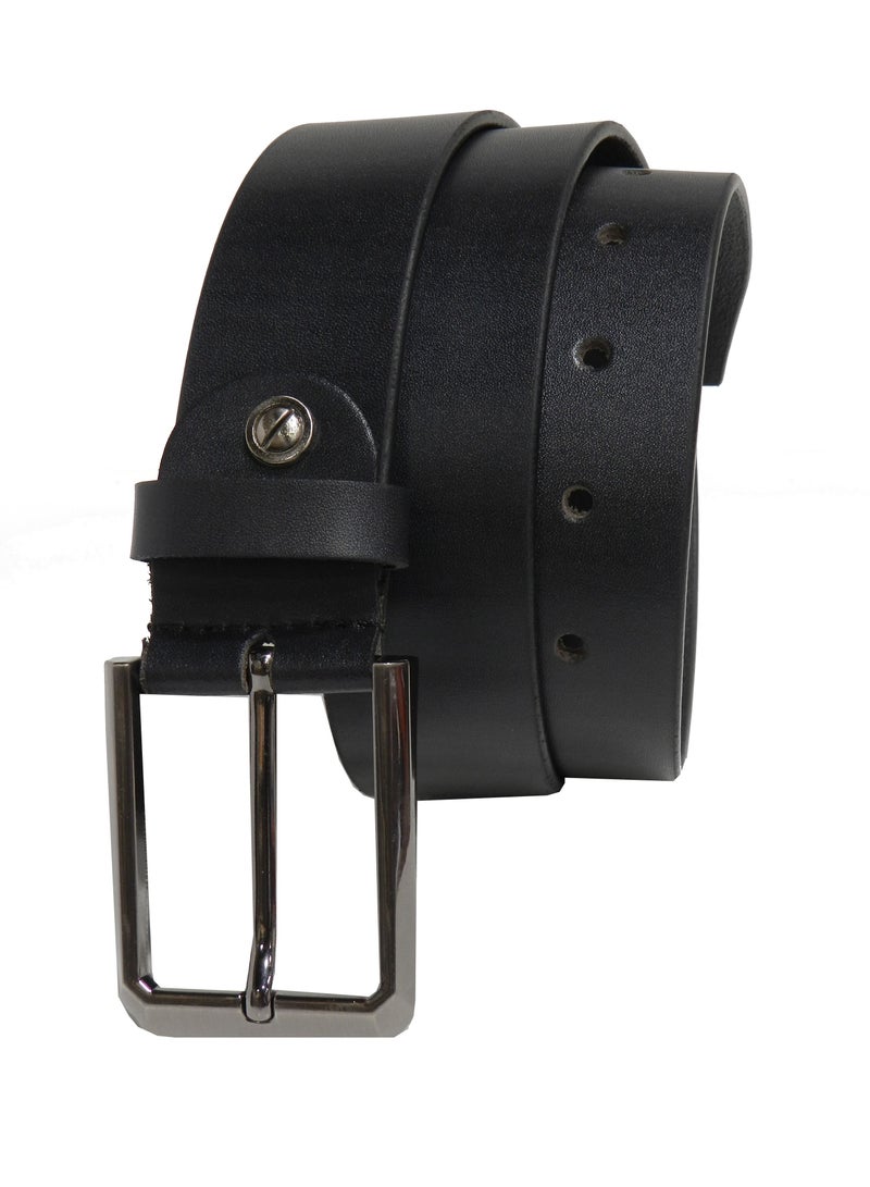 LAVERI LEATHER GENUINE LEATHER 40 MM FORMAL AND CASUAL BLACK BELT FOR MENS - Image 2