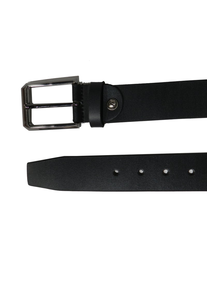 LAVERI LEATHER GENUINE LEATHER 40 MM FORMAL AND CASUAL BLACK BELT FOR MENS - Image 5