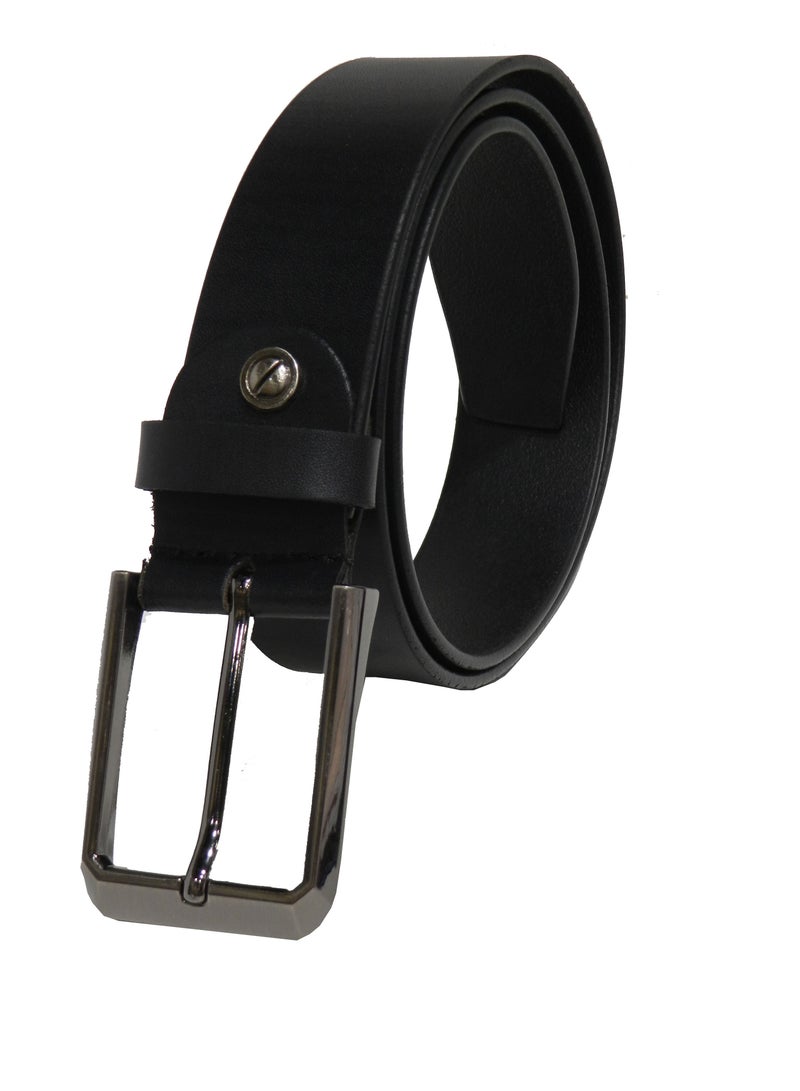 LAVERI LEATHER GENUINE LEATHER 40 MM FORMAL AND CASUAL BLACK BELT FOR MENS - Image 4