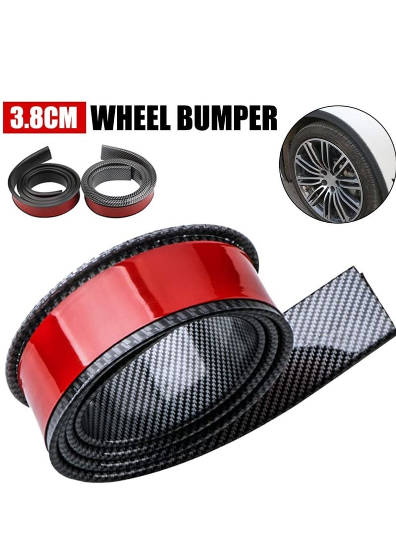 SYOSI Car Fender Flare Edge Trim 1.5M Rubber Seal PVC Strip Self Adhesive Wheel Eyebrow Sticker Arch Lips Protector Carbon Fiber  - Image 5