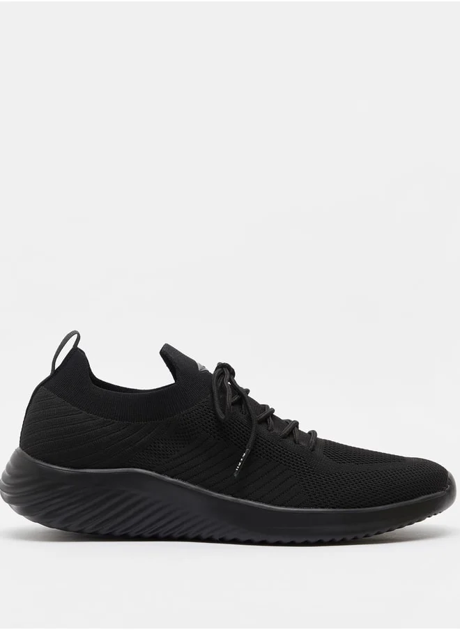 داش Men Textured Lace Up Sports Shoes