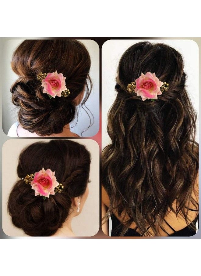 Hair Flare - Plastic Hair Accessories For Women 1941 Pins Artificial Flowers Accessories For Weddings (Baby Pink) For Women & Girls Pack Of 1 - Image 1