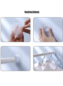 Excefore Self Adhesive Telescopic Rod Holder, Mounted-Free Shower Curtain Pole Support, No Drilling Clothes Bar Bracket, Multipurpose Tension Retainer, Non Displacement, Strong Bearing, Capacity, 4pcs  - Image 5
