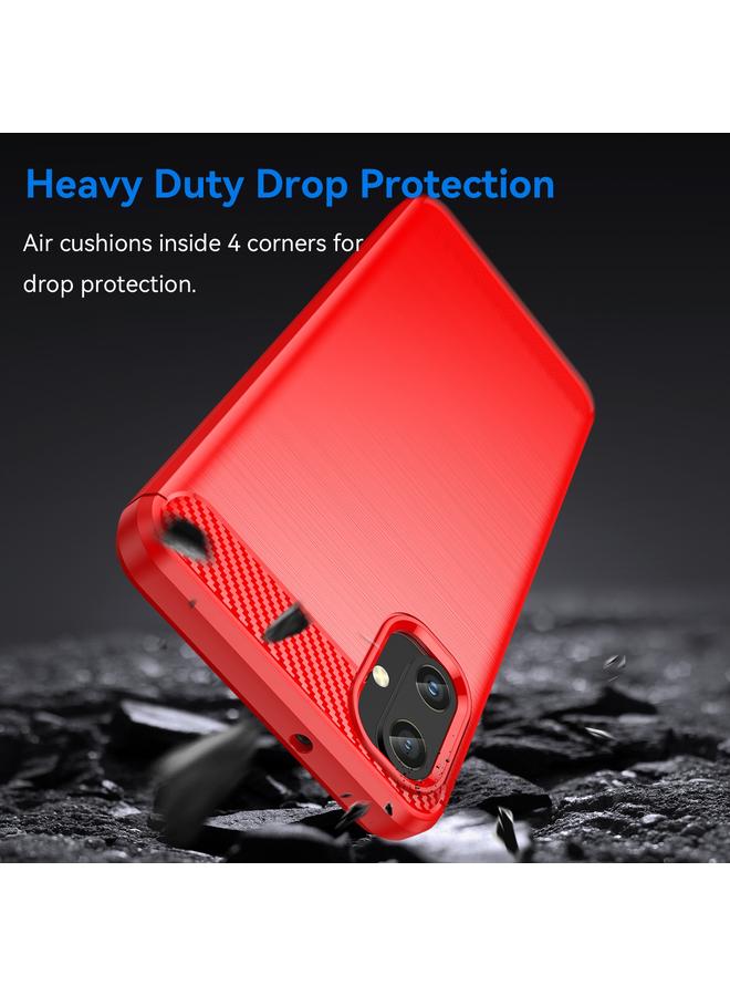 S-TOP Case For Samsung Galaxy A05 Brushed Texture Carbon Fiber TPU Phone Case - Image 3