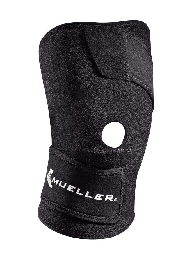 MUELLER Sports Medicine Wraparound Knee Support, Knee Pain Relief Support for Men and Women, Ideal for Arthritis, Sprains, Black, One Size