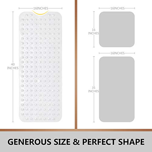 Sheepping Upgrade Baby Bath Mat Non Slip Extra Long Bathtub Mat for Kids 40 X 16 Inch - Eco Friendly Bath Tub Mat with 200 Big Suction Cups,Machine Washable Shower Mat,Clear - Image 4