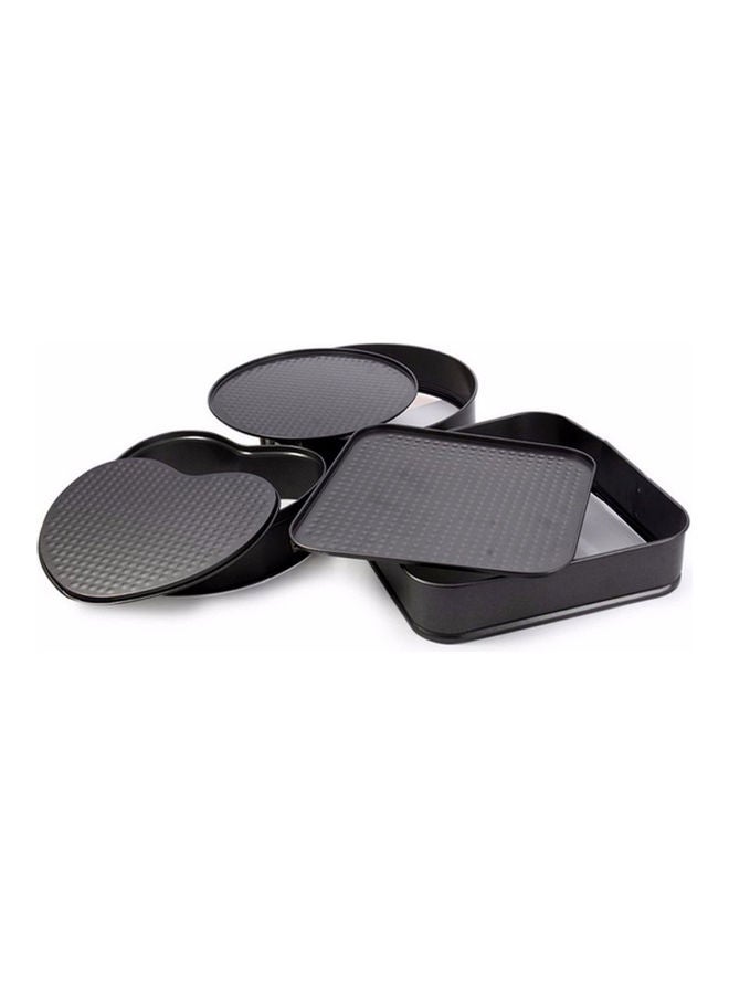 اليشمك طقم قوالب كيك بتصميم مربع على شكل قلب مستدير قابل للإزالة وغير لاصق مكون من 3 قطع أسود 26x26x2سم - Image 3