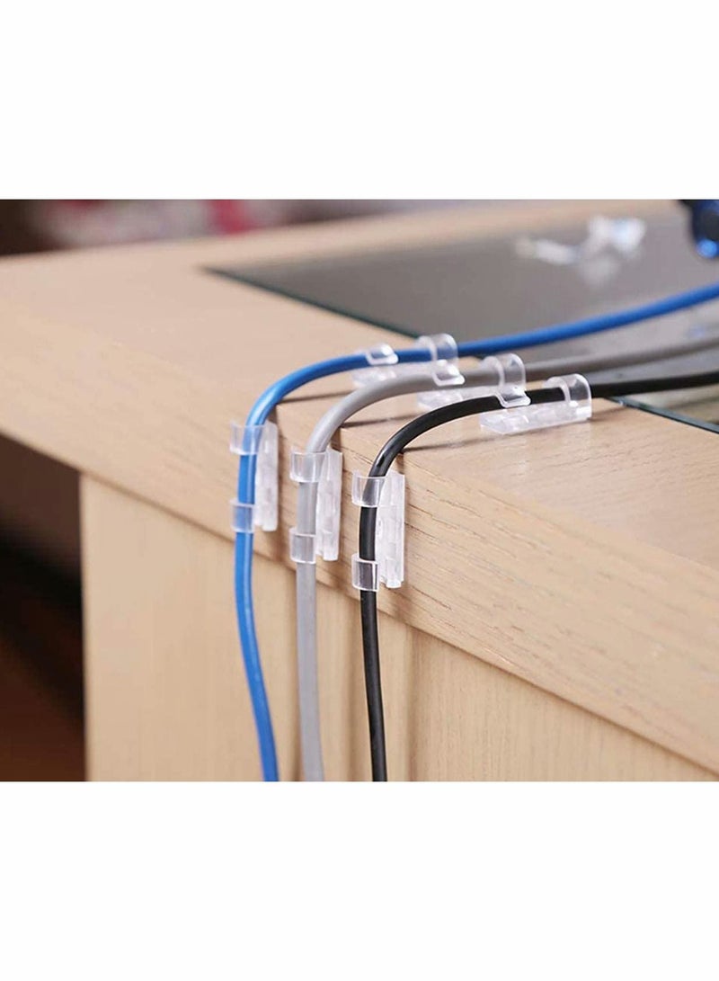 Excefore Cable Management Clips 40Pcs Self Adhesive Cable Clips Wire, SANNOBEL Organizers Cord Holders for TV, PC, Laptop, Ethernet Cable, Desktop Home Office - Image 4