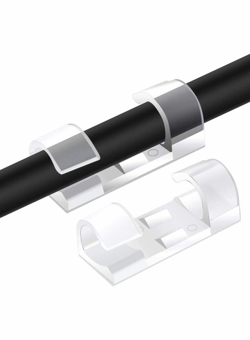 Excefore Cable Management Clips 40Pcs Self Adhesive Cable Clips Wire, SANNOBEL Organizers Cord Holders for TV, PC, Laptop, Ethernet Cable, Desktop Home Office - Image 1