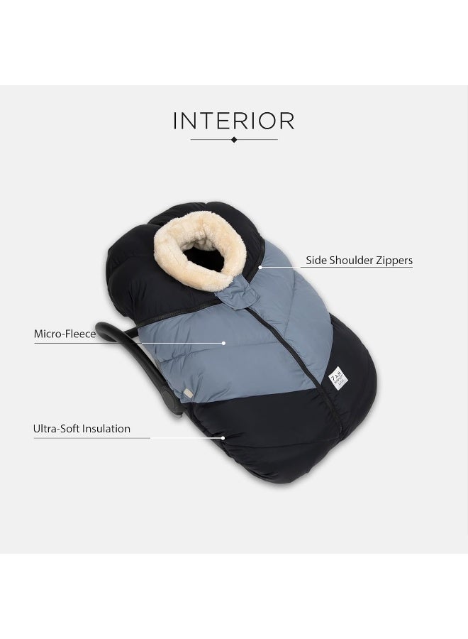 7 A.M. 7AM Enfant Car Seat Covers - Cocoon Baby Cover for Boys & Girls, Rain & Snow Repellent, Breathable Windproof, Center Zipper, Universal Fit for Infant Car Seat - Image 3
