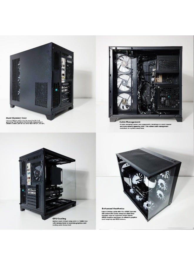 2 FAR ROBOTICS TX-200 - Intel Core i5-12400F | RTX 5050 | 16GB DDR4 | 1TB NVME M.2 SSD | Windows 11 pro | 1 Year Warranty | WIFI | Bluetooth | Lian Li Strimer Cable Extreme RGB Gaming PC [TX-201] Black - Image 5