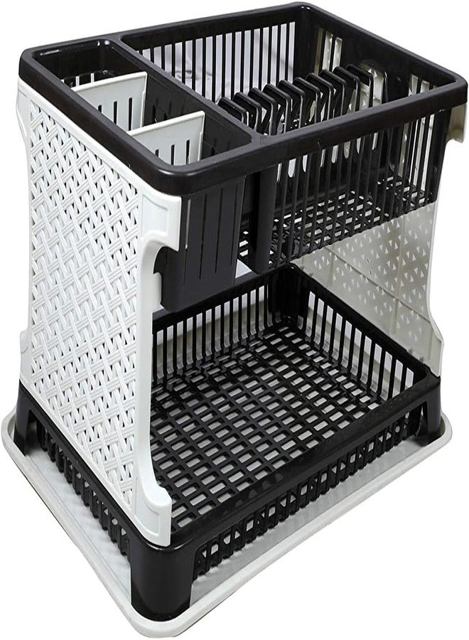 Cheet enterprise Multi-Purpose Kitchen Organizer Rack with Drain Tray – Durable Plastic Utensil Holder for Sink, Cutlery, Spices, Dishes & Kitchen Storage – Compact Countertop Organizer with Water Drainage System - Image 4