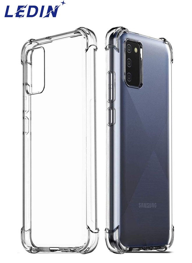 ليدين جراب شفاف لهاتف Samsung Galaxy A03s، جراب خلفي مرن ناعم من السيليكون، جراب مقاوم للصدمات ومضاد للخدش مع زاوية معززة ومتوافق مع هاتف Samsung Galaxy A03s شفاف - Image 1