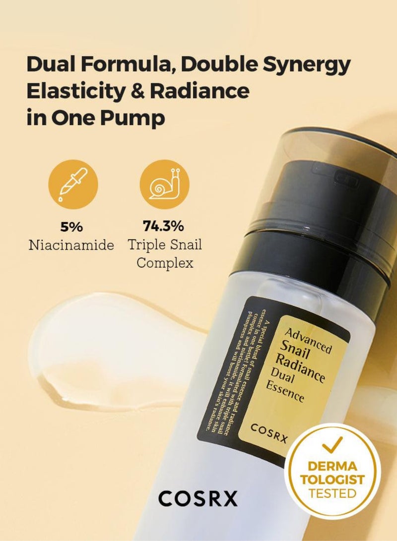 COSRX Advanced Snail Radiance Dual Essence: 2-In-1 Boost for Elasticity & Radiance 80ml - Image 2
